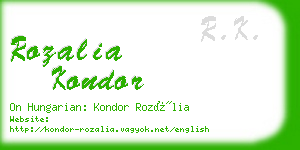 rozalia kondor business card